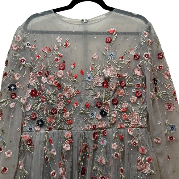 NWOT Mac Duggal Illusion High Neck Long Sleeve A Line Dress 11241 - Picture 6 of 9